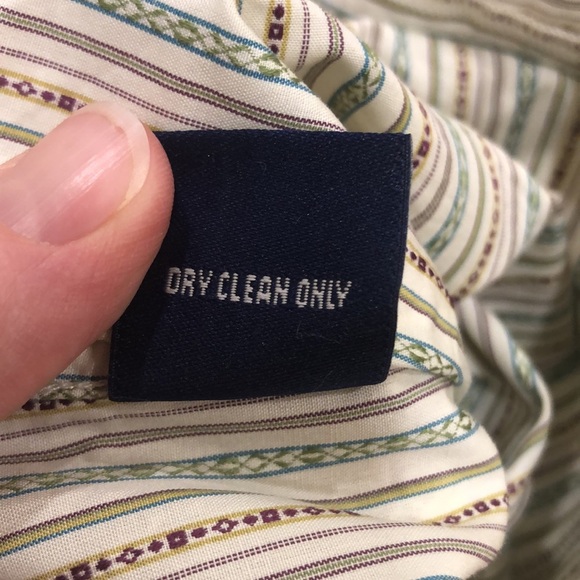 Robert Graham Embroidered Floral Striped Casual Button Down Shirt Green Large - Picture 7 of 7